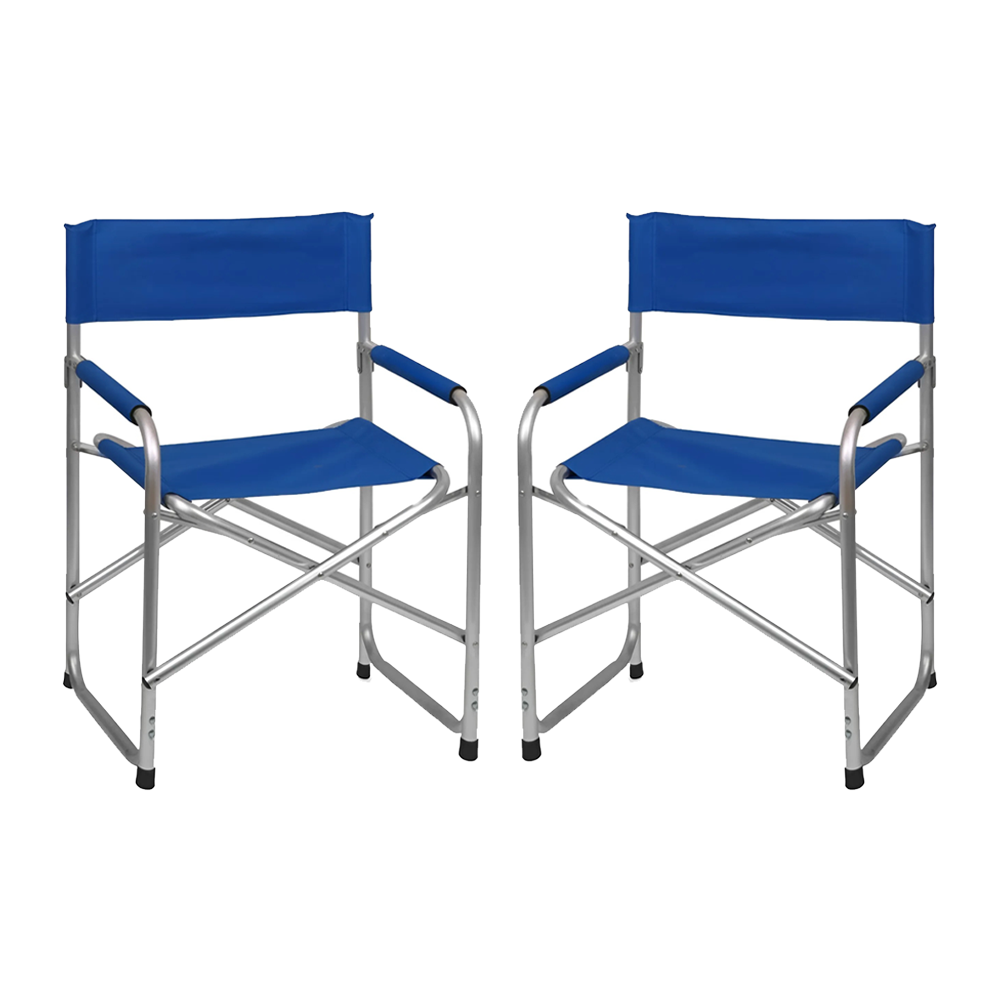 Set 2pz Sedia Regista in Alluminio e Textilene Pieghevole da Campeggio 82x57x55 - Foto 18 di 32