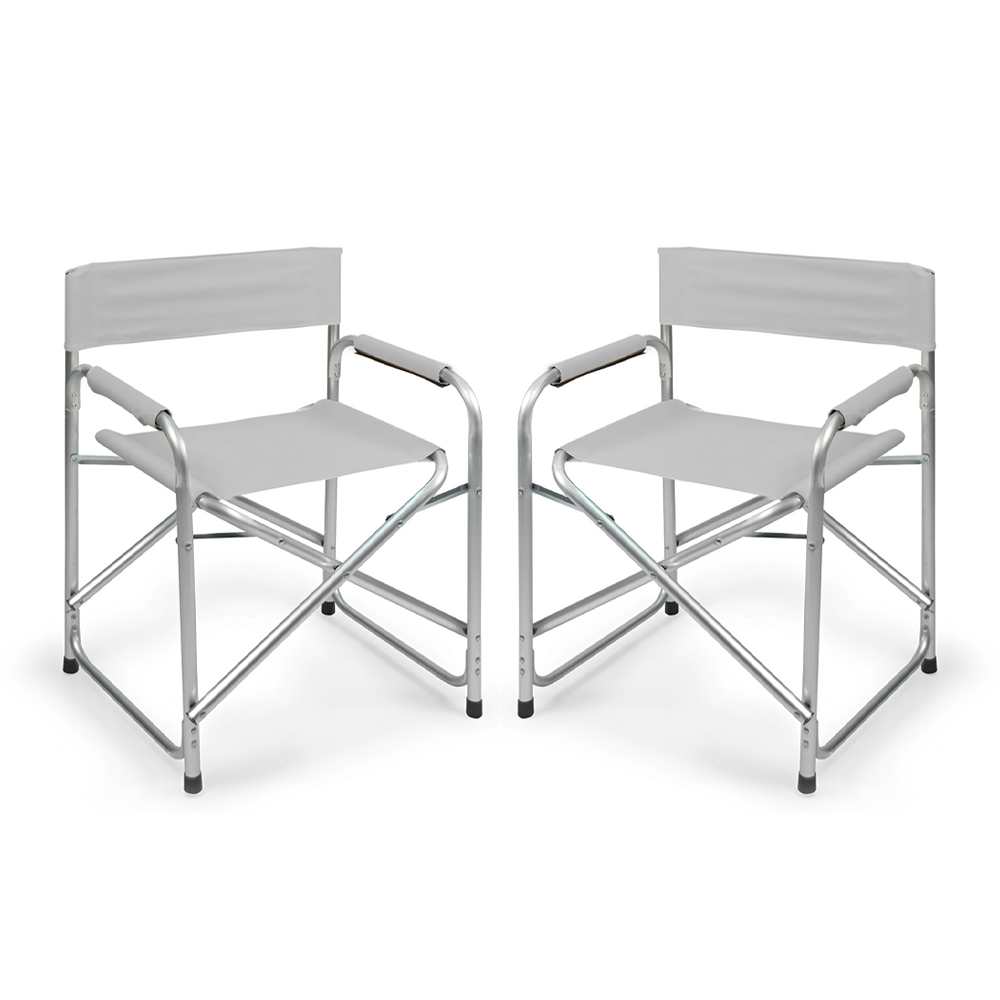 Set 2pz Sedia Regista in Alluminio e Textilene Pieghevole da Campeggio 82x57x55 - Foto 23 di 32
