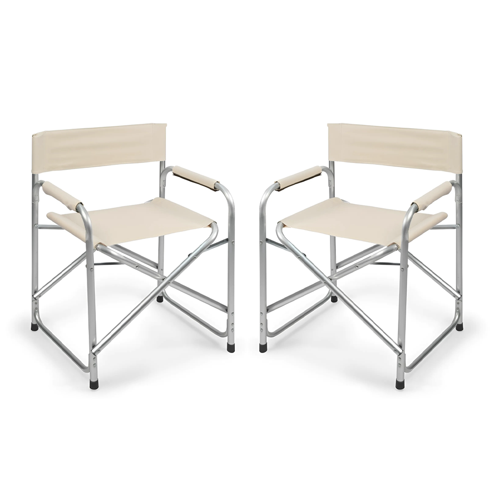 Set 2pz Sedia Regista in Alluminio e Textilene Pieghevole da Campeggio 82x57x55 - Foto 13 di 32