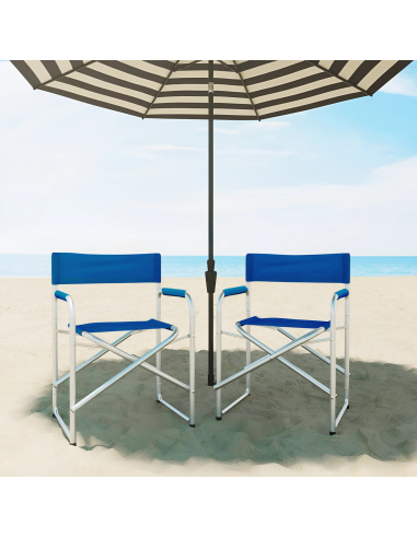 Set 2pz Sedia Regista in Alluminio e Textilene...