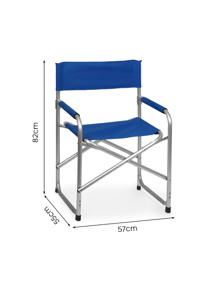 Set 2pz Sedia Regista in Alluminio e Textilene Pieghevole da Campeggio 82x57x55