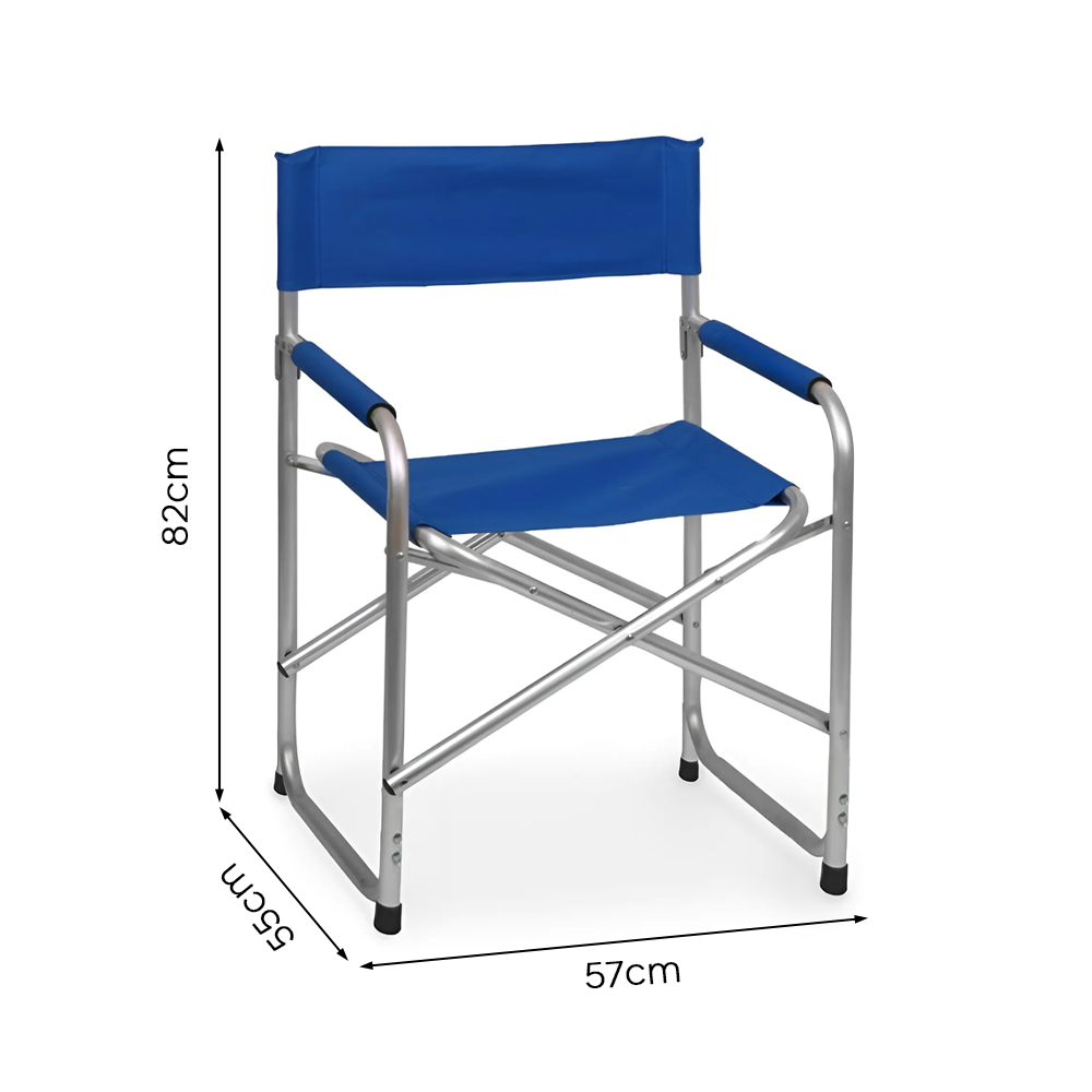 Set 2pz Sedia Regista in Alluminio e Textilene Pieghevole da Campeggio 82x57x55 - Foto 22 di 32