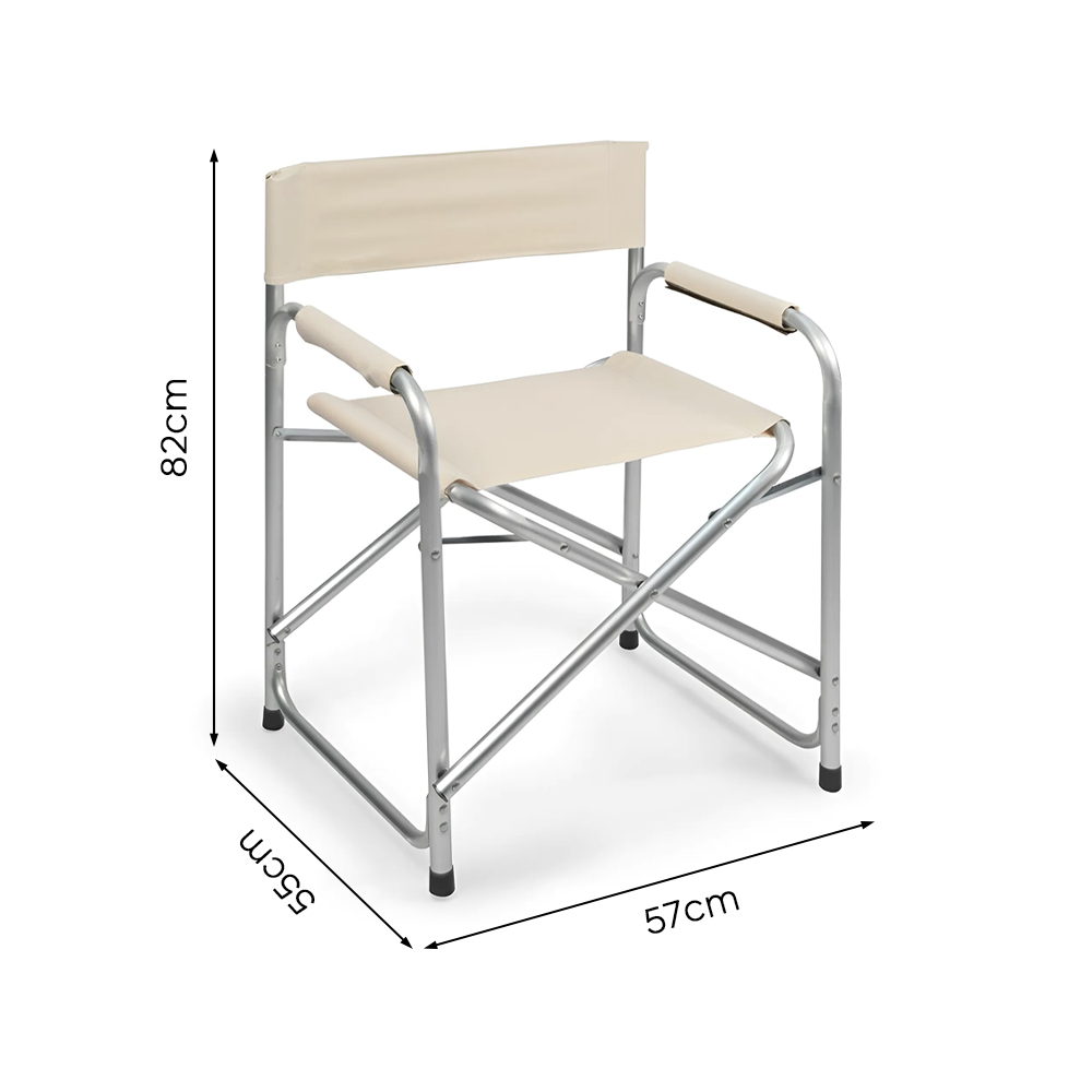 Set 2pz Sedia Regista in Alluminio e Textilene Pieghevole da Campeggio 82x57x55 - Foto 17 di 32