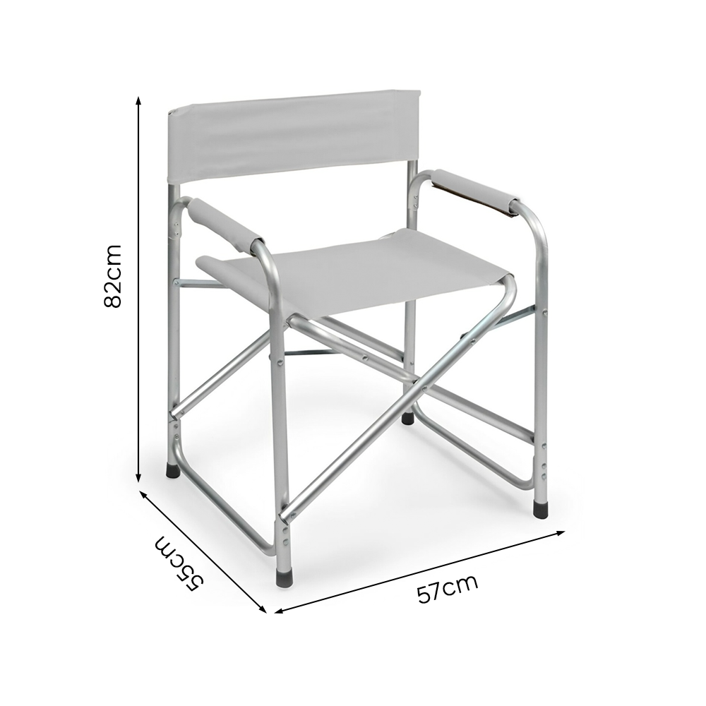 Set 2pz Sedia Regista in Alluminio e Textilene Pieghevole da Campeggio 82x57x55 - Foto 27 di 32