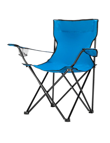 Sedia Pescatore Pieghevole da Campeggio con Porta Bicchiere con Sacca a Spalla Azzurro