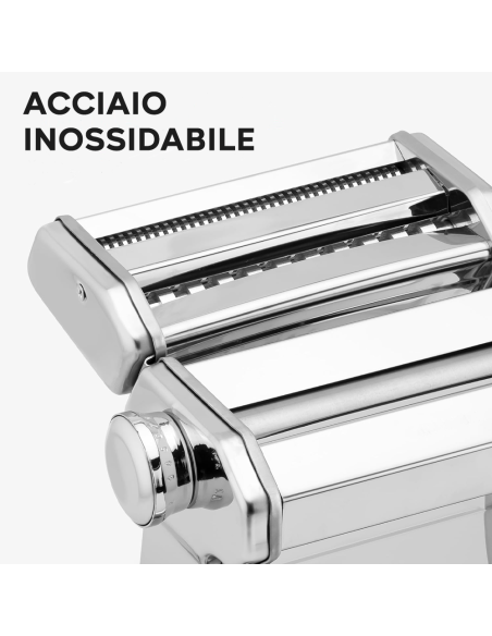 Mini Macchina per Pasta Fresca Manuale Acciaio 7 Regolazioni Lasagne Fettuccine