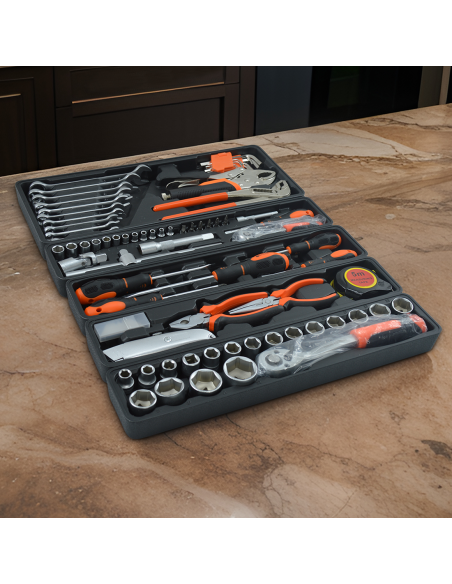 Cassetta Porta Attrezzi Valigetta Portatile Cassetta 85 Utensili di Ferramenta