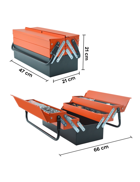 Cassetta Porta Attrezzi Valigetta Portatile Cassetta 85 Utensili di Ferramenta