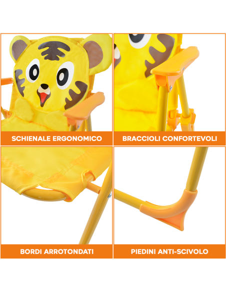 Set Giardino Bambini 4pz Tavolo Sedie e Ombrellone Giallo Regolabile 3-6 Anni