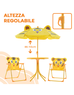 Set Giardino Bambini 4pz Tavolo Sedie e Ombrellone Giallo... 2