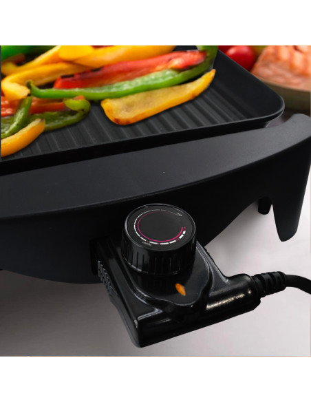 Piastra Elettrica Alluminio Bistecchiera Antiaderente 2200W Extralarge 65.5x29cm