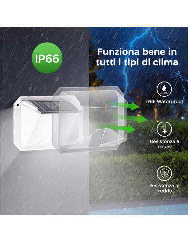 Lampada Solare LED da Parete Applique Luce...