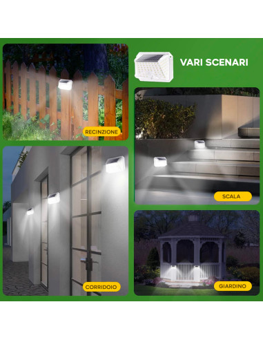 Lampada Solare LED da Parete Applique Luce...