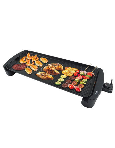 Piastra Elettrica Alluminio Bistecchiera Antiaderente 2200W Extralarge 65.5x29cm