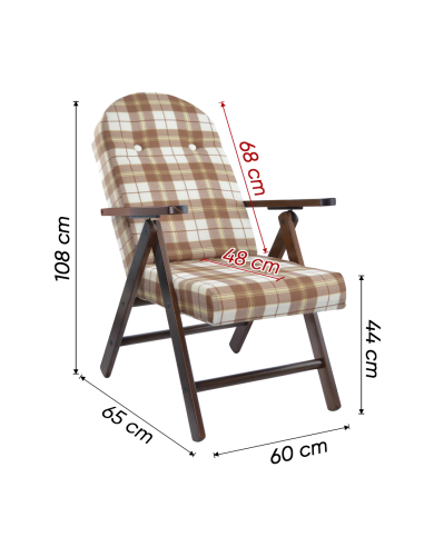 Poltrona in Legno AMALFI Sedia Reclinabile...