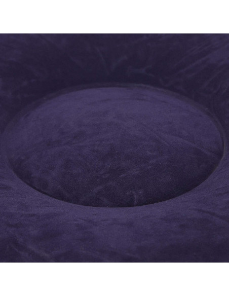 Poltrona Gonfiabile Con Poggiapiedi Divano Moderno in Tessuto Floccato Portatile