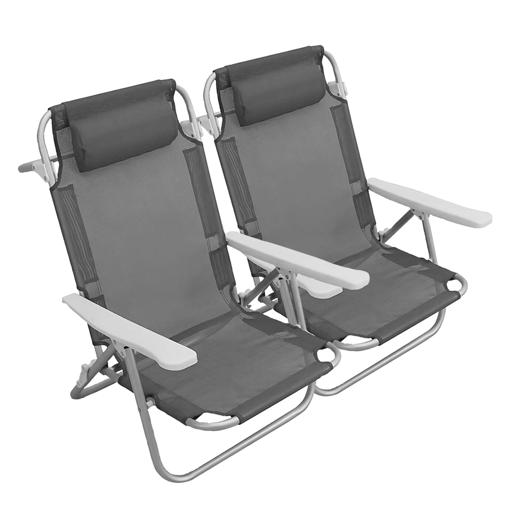 Sedia Da Spiaggia Cayo In Alluminio - Regolabile, Con Cuscino, Textilene (Oliva) - Foto 3