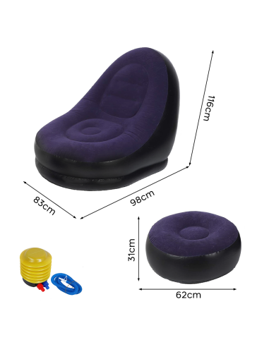 Poltrona Gonfiabile Con Poggiapiedi Divano...