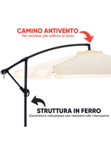 Ombrellone da Giardino Braccio Decentrato con...