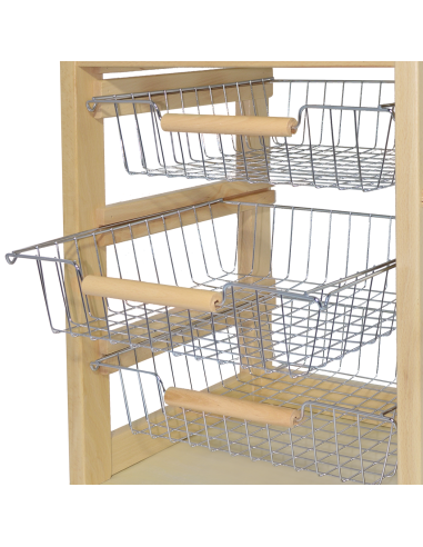 Carrello Portapane 3 Cassetti Portabottiglie...