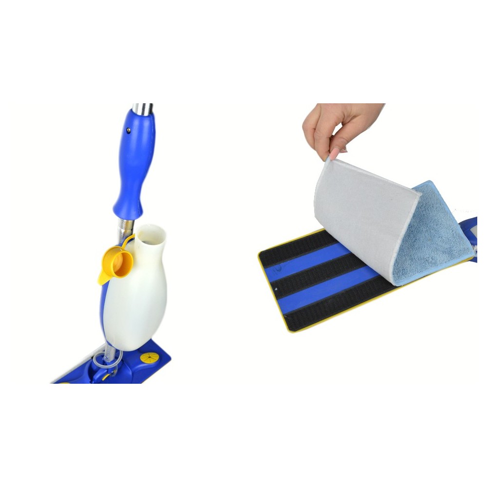 Scopa con spruzzino lavapavimenti serbatoio e panno microfibra