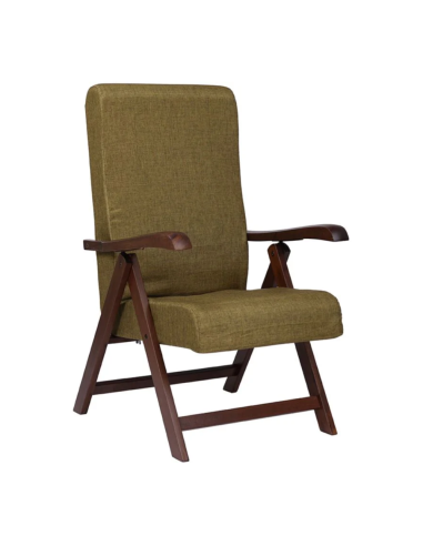 Poltrona in Legno Faggio Noce Miami MAS272 Schienale Reclinabile Relax 65x112x75 Verde