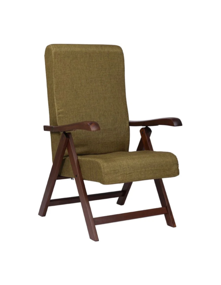 Poltrona in Legno Faggio Noce Miami MAS272 Schienale Reclinabile Relax 65x112x75