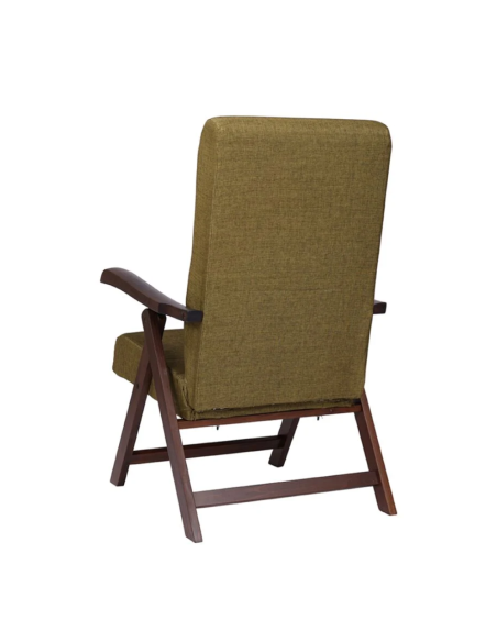 Poltrona in Legno Faggio Noce Miami MAS272 Schienale Reclinabile Relax 65x112x75