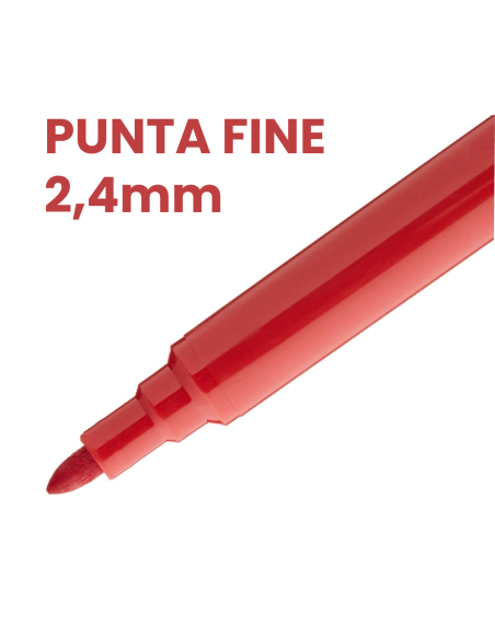 Giotto Turbo Color 24 Pennarelli Punta Fine 2,8 mm Inchiostro Lavabile ad Acqua