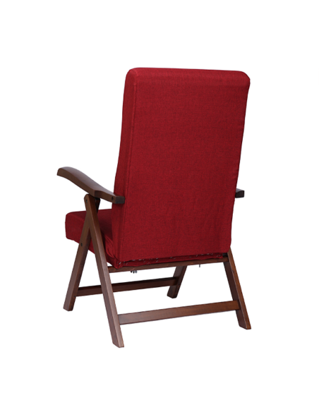 Poltrona in Legno Faggio Noce Miami MAS272 Schienale Reclinabile Relax 65x112x75