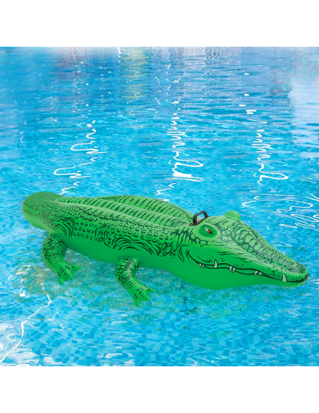 Gonfiabile Coccodrillo 150cm per Bambini Cavalcabile con Maniglia per Piscina