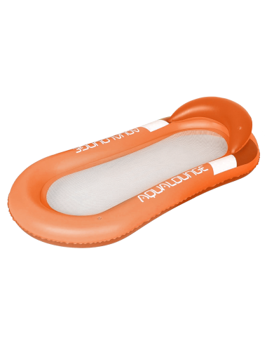 Materassino Gonfiabile con Rete Lettino Poltrona con Cuscino Mare Piscina 167x85 Arancione