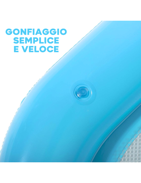 Materassino Gonfiabile con Rete Lettino Poltrona con Cuscino Mare Piscina 167x85