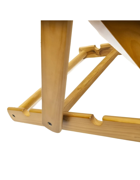 Poltrona Legno Relax Rondò MASLEGNO 3 Posizioni Cuscino Imbottito 100x90x73cm