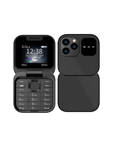 Image of Telefono Tascabile Pieghevole 1.77" i16 PRO Dual SIM Fotocamera Bluetooth MP4 Nero