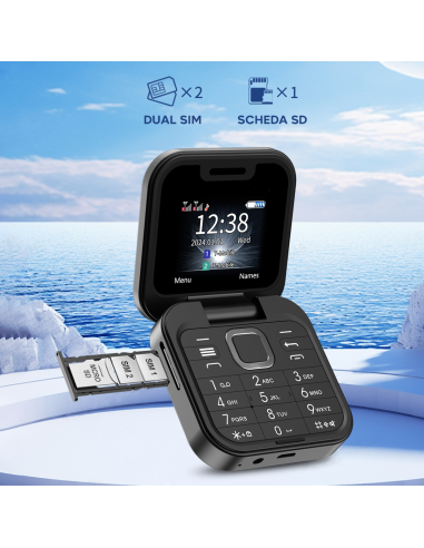 Telefono Tascabile Pieghevole 1.77" i16 PRO...