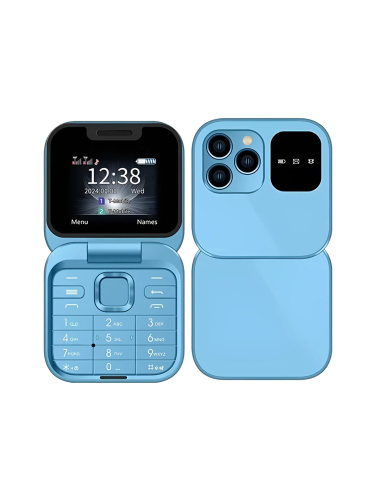 Image of Telefono Tascabile Pieghevole 1.77" i16 PRO Dual SIM Fotocamera Bluetooth MP4 Blu