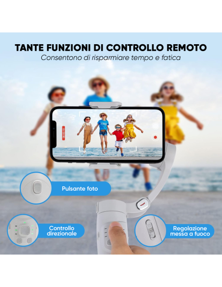 Stabilizzatore Smartphone 3 Assi Cardanico Treppiedi Pieghevole per Foto e Video