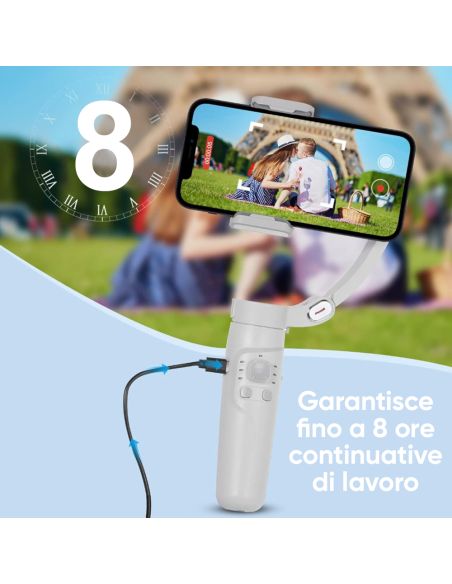 Stabilizzatore Smartphone 3 Assi Cardanico Treppiedi Pieghevole per Foto e Video