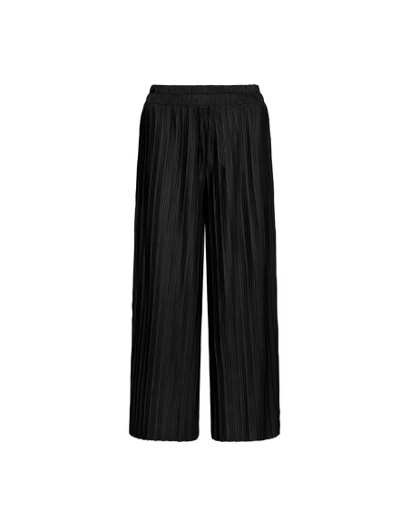 Set JANA 2 Pantaloni Donna Nero Bianco Gamba Larga Modello Vita Alta ed Elastico