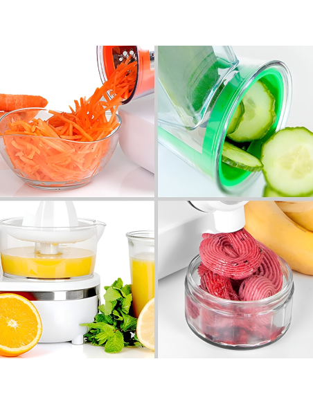 Robot da Cucina Multifunzione 3 in 1 Spremiagrumi Grattugia Frulla e Affetta