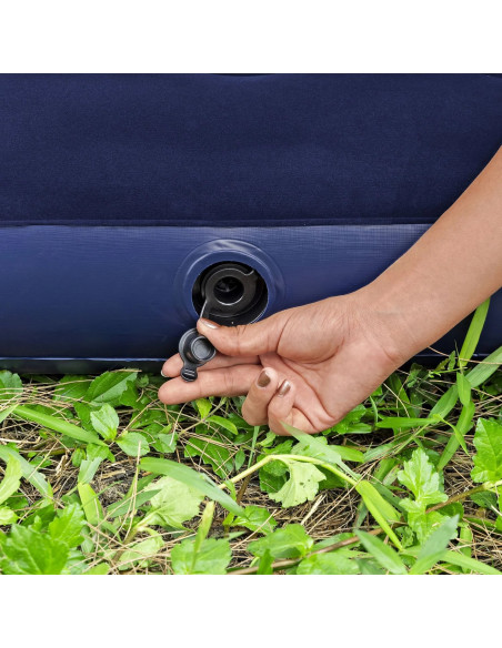 Materasso Gonfiabile Matrimoniale da Campeggio e Casa Effetto Floccato 191x137cm