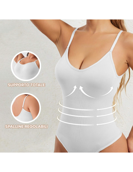 Pack 3 Body Contenitivo Donna Spalline Regolabili Canotta Tessuto Elasticizzato