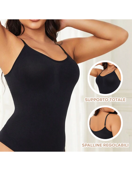 Body Contenitivo Donna con Spalline Regolabili Canotta Tessuto Elasticizzato