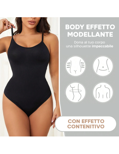 Pack 3 Body da Donna 2 Neri 1 Bianco Contenitivo Canotta con Spalline Regolabili