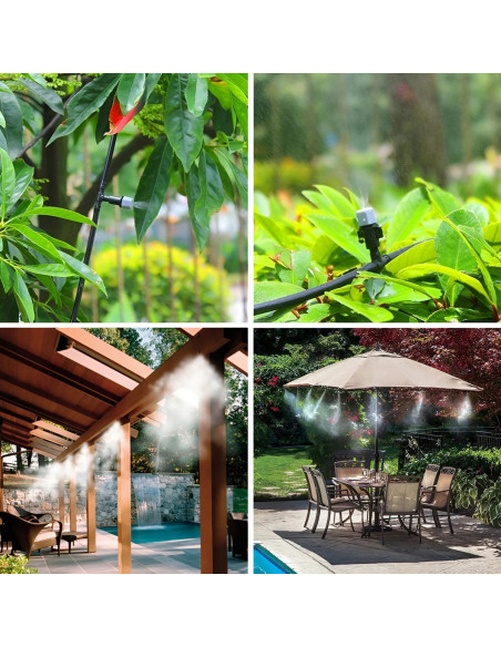 2pz Kit Sistema di Irrigazione Automatica Nebulizzatore per Esterno Cavo 10mt