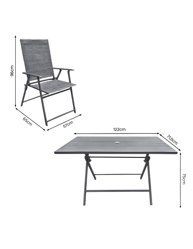 Set da Giardino in Alluminio Tavolo 4 Sedie in...