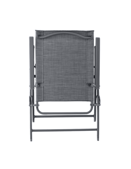 Set da Giardino in Alluminio Tavolo 4 Sedie in Textilene Pieghevole da Esterno