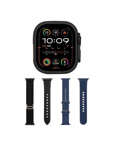 Image of Smartwatch Ultra 49mm 4 Cinturini Notifiche Chiamate e App iOs e Android 4 in 1