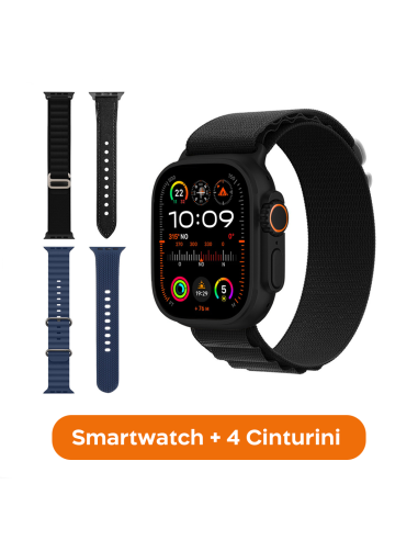 Smartwatch Ultra 49mm 4 Cinturini Notifiche...